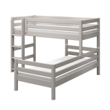 Bunk Bed with Ladder and Safety Rail, 90x200 cm, Grey