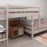 Bunk Bed with Ladder and Safety Rail, 90x200 cm, Grey