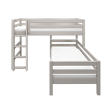Bunk Bed with Ladder and Safety Rail, 90x200 cm, Grey