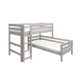 Bunk Bed with Ladder and Safety Rail, 90x200 cm, Grey