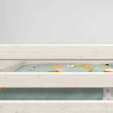 Lit haut 143 cm avec échelle et barrière de sécurité, 90x200 cm, Blanc