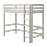 High Bed 184 cm with Ladder and Safety Rail, 90x200 cm, White HIGHBED high-bed-with-straight-ladder-white-washed-1  flexa-com.myshopify.com