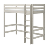 High Bed 184 cm with Ladder and Safety Rail, 90x200 cm, White HIGHBED high-bed-with-straight-ladder-white-washed-1  flexa-com.myshopify.com
