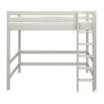 High Bed 184 cm with Ladder and Safety Rail, 90x200 cm, White HIGHBED high-bed-with-straight-ladder-white-washed-1  flexa-com.myshopify.com