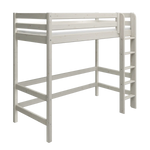 High Bed 184 cm with Ladder and Safety Rail, 90x200 cm, White HIGHBED high-bed-with-straight-ladder-white-washed-1  flexa-com.myshopify.com