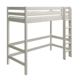High Bed 184 cm with Ladder and Safety Rail, 90x200 cm, White HIGHBED high-bed-with-straight-ladder-white-washed-1  flexa-com.myshopify.com