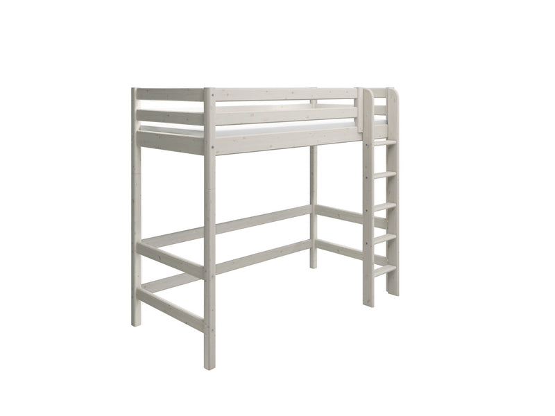 High bed with straight ladder