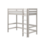 High Bed 184 cm with Safety Rail and Ladder, 90x200 cm, Grey HIGHBED high-bed-with-straight-ladder-grey-washed-1  flexa-com.myshopify.com