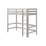 High Bed 184 cm with Safety Rail and Ladder, 90x200 cm, Grey HIGHBED high-bed-with-straight-ladder-grey-washed-1  flexa-com.myshopify.com