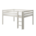 High Bed 120 cm with Safety Rail and Ladder, 140x200 cm, White MID_HIGH-BED mid-high-bed-white-washed-1  flexa-com.myshopify.com