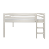 Lit haut 120 cm avec barrière de sécurité et échelle, 140x200 cm, Blanc