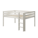 High Bed 120 cm with Safety Rail and Ladder, 140x200 cm, White MID_HIGH-BED mid-high-bed-white-washed-1  flexa-com.myshopify.com