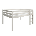 High Bed 120 cm with Safety Rail and Ladder, 140x200 cm, White MID_HIGH-BED mid-high-bed-white-washed-1  flexa-com.myshopify.com