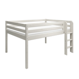 High Bed 120 cm with Safety Rail and Ladder, 140x200 cm, White MID_HIGH-BED mid-high-bed-white-washed-1  flexa-com.myshopify.com