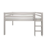 Lit haut 120 cm avec échelle et barrière de sécurité, 140x200 cm, Gris