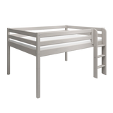 Lit haut 120 cm avec échelle et barrière de sécurité, 140x200 cm, Gris