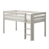 High Bed 120 cm with Safety Rail and Ladder, 90x200 cm, White MID_HIGH-BED mid-high-bed-w-straight-ladder-white-washed-1  flexa-com.myshopify.com