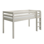 High Bed 120 cm with Safety Rail and Ladder, 90x200 cm, White MID_HIGH-BED mid-high-bed-w-straight-ladder-white-washed-1  flexa-com.myshopify.com