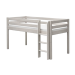High Bed 120 cm with Ladder and Safety Rail, 90x200 cm, Grey MID_HIGH-BED mid-high-bed-w-straight-ladder-grey-washed-1  flexa-com.myshopify.com