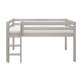 High Bed 120 cm with Ladder and Safety Rail, 90x200 cm, Grey