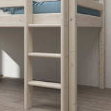 High Bed 120 cm with Slide and Ladder, 90x200 cm, White