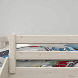High Bed 120 cm with Slide and Ladder, 90x200 cm, White
