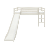 High Bed 120 cm with Slide and Ladder, 90x200 cm, White