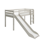 High Bed 120 cm with Slide and Ladder, 90x200 cm, White MID_HIGH-BED mid-high-bed-w-straight-ladder-and-slide-white-washed  flexa-com.myshopify.com