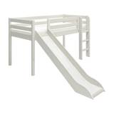 High Bed 120 cm with Slide and Ladder, 90x200 cm, White