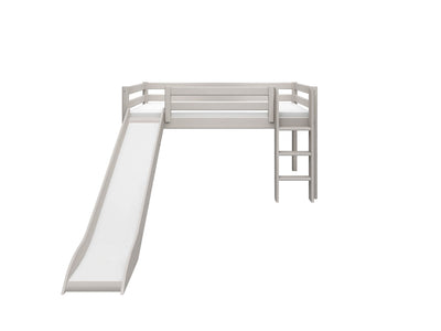 Mid-high bed w. straight ladder and slide