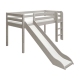 High Bed 120 cm with Slide and Ladder, 90x200 cm, Grey