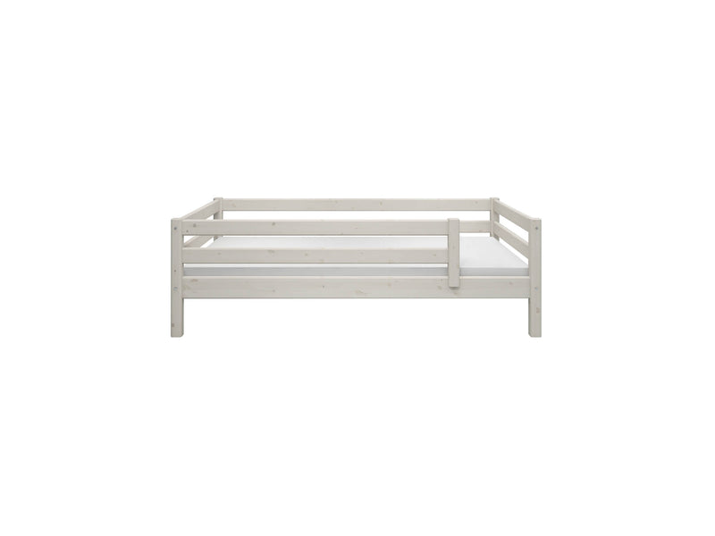 Single Bed with Safety Rail, 90x200 cm, White