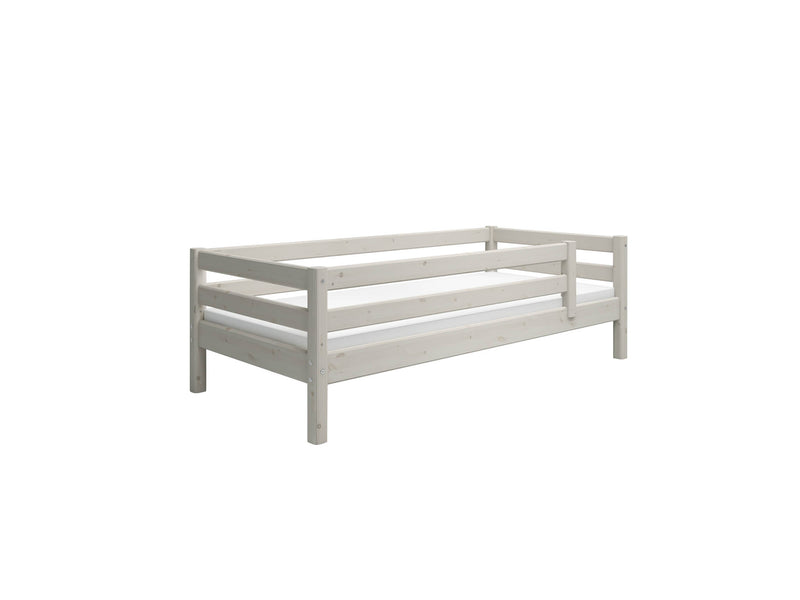 Single Bed with Safety Rail, 90x200 cm, White