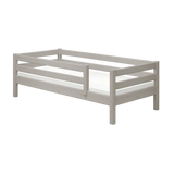 Single Bed with Safety Rail, 90x200 cm, Grey