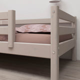 Single Bed with Safety Rail, 90x200 cm, Grey