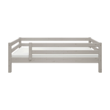 Single Bed with Safety Rail, 90x200 cm, Grey