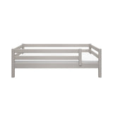 Single Bed with Safety Rail, 90x200 cm, Grey