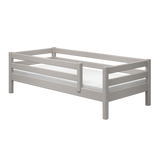Single Bed with Safety Rail, 90x200 cm, Grey