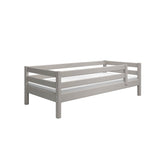 Single Bed with Safety Rail, 90x200 cm, Grey