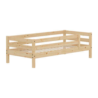 Single Bed with Safety Rail, 90x200 cm, Pine