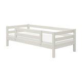 Cama individual con barrera de seguridad, 90x200 cm, Blanco