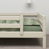 Single Bed with Safety Rail, 90x200 cm, White