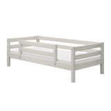 Single Bed with Safety Rail, 90x200 cm, White