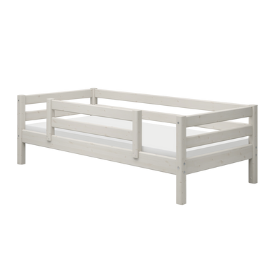 Single Bed with Safety Rails, 90x200 cm, White