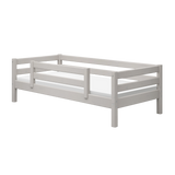 Single Bed with Safety Rail, 90x200 cm, Grey
