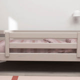 Single Bed with Safety Rail, 90x200 cm, Grey