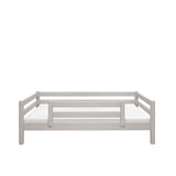 Single Bed with Safety Rail, 90x200 cm, Grey