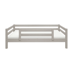 FLEXA SAFETY RAIL in grey, shown from the front, child-safe design for kid’s bedroom, on a plain white background.