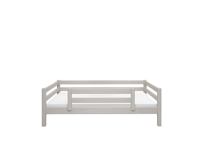 Single Bed with Safety Rails, 90x200 cm, Grey