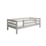 Single Bed with Safety Rail, 90x200 cm, Grey